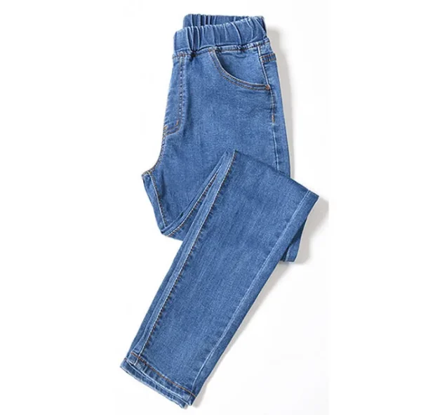 Women  Jeans for Curvy  Elastic Waist Stretchy Denim Pants Tummy Control Mom Jeans 4XL ouc551 - Image 8