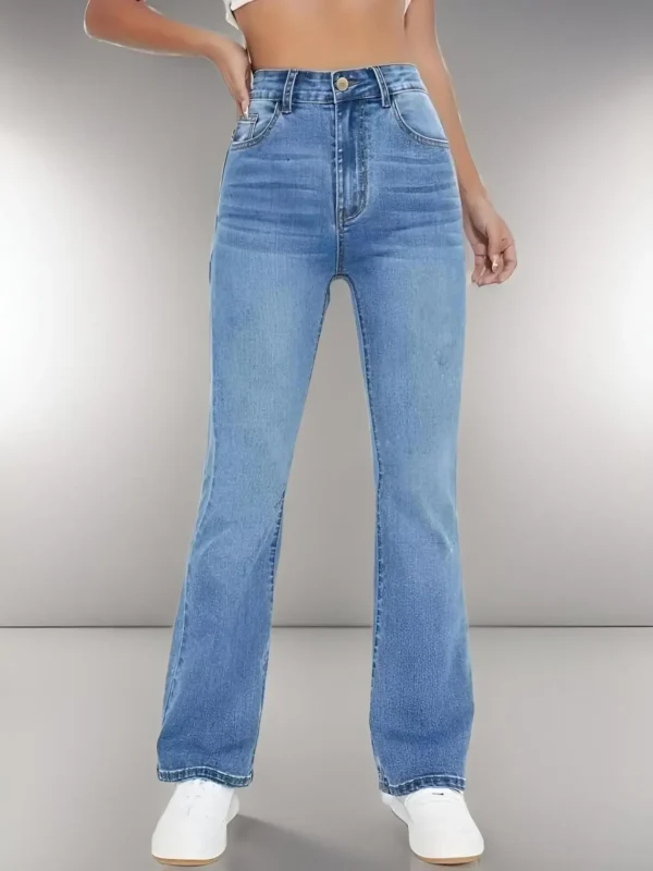 New women's hot jeans slimming European and American style casual versatile high waist washed Denim trousers for women - Image 2