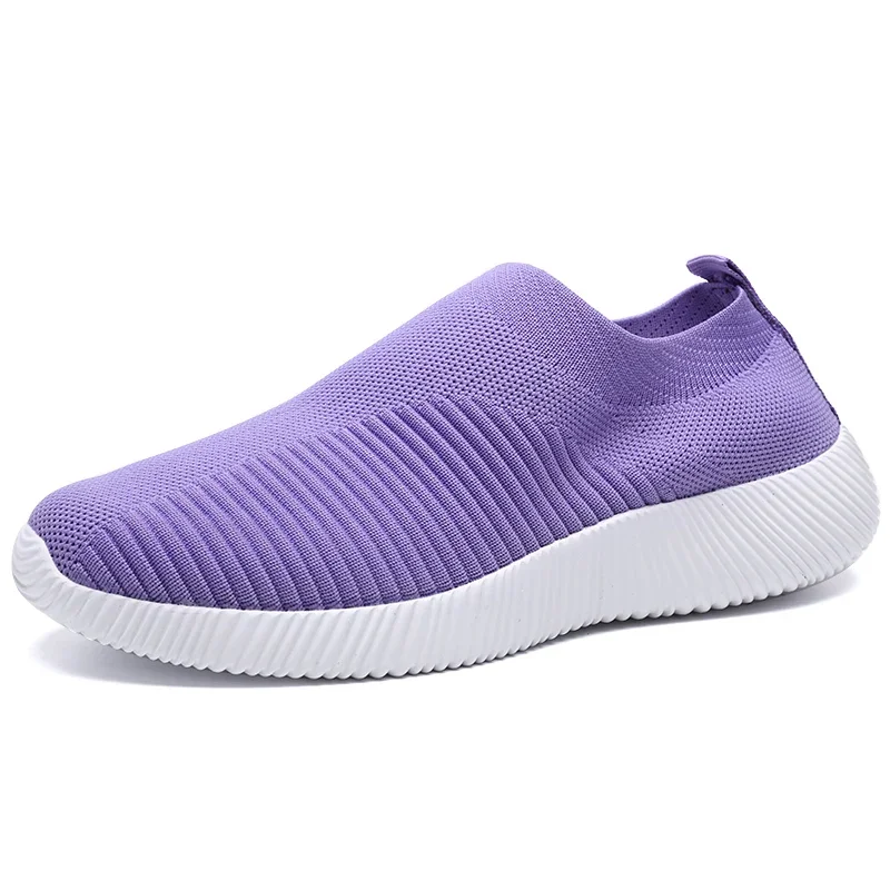 Knitted Sneakers for Women 2024 Autumn Slip on Breathable Mesh Casual Shoes Woman Flat Heels Plus Size Loafers Zapatos Mujer - Image 11