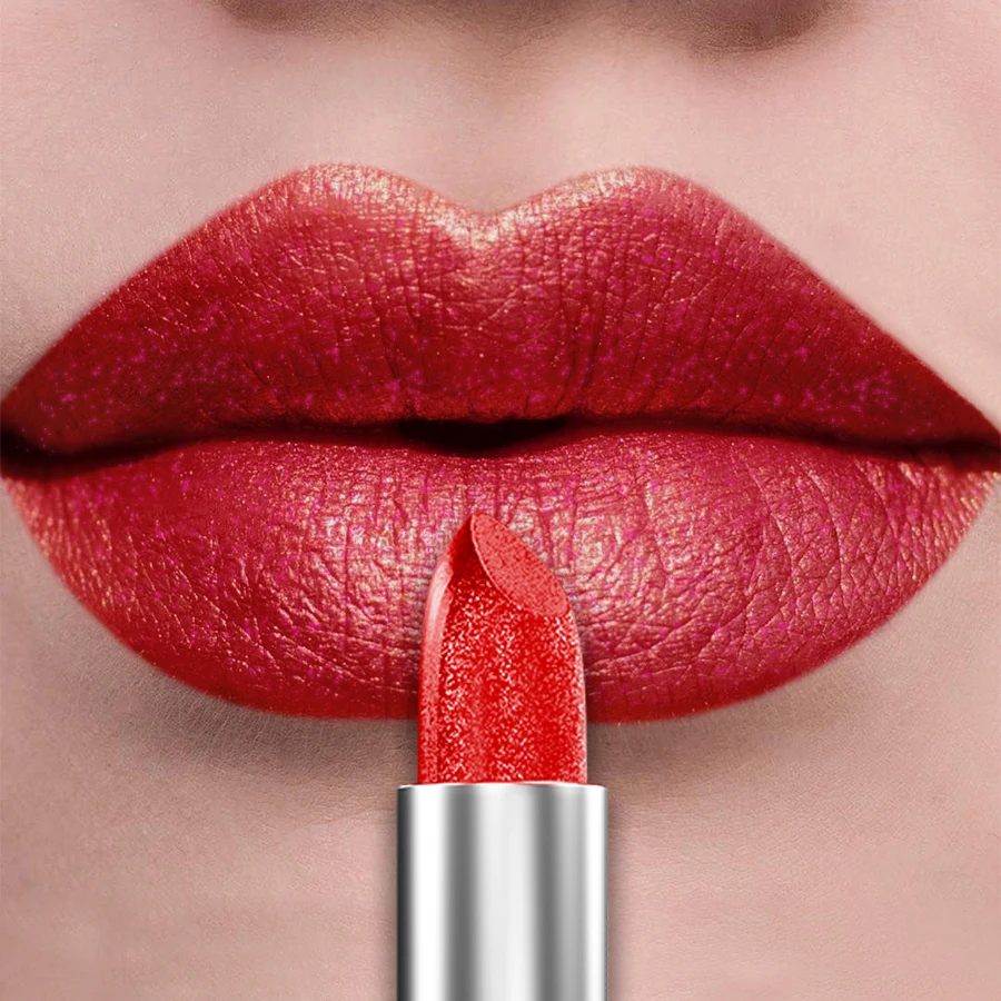 21Colors Bold & Intense Glitter Shiny Metallic Lipstick Pearlescent Lip Tint,Long Lasting Lip Senior Matte Lip Makeup Gifts for - Image 7