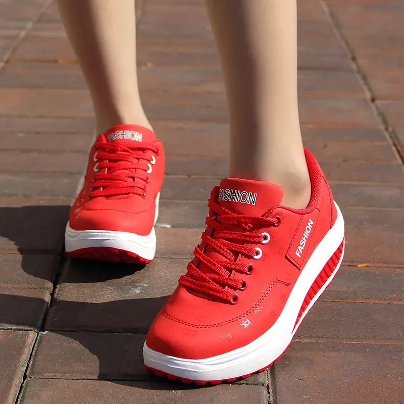 Women's Shoes Outdoor Casual Shoes Autumn Fashion Platform Vulcanized Shoes Flat Sole Walking Shoe Plus Size Lace-up Sneakers - Image 6