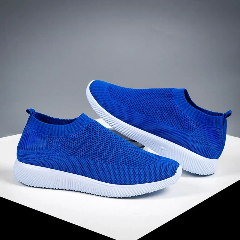 Knitted Sneakers for Women 2024 Autumn Slip on Breathable Mesh Casual Shoes Woman Flat Heels Plus Size Loafers Zapatos Mujer - Image 17