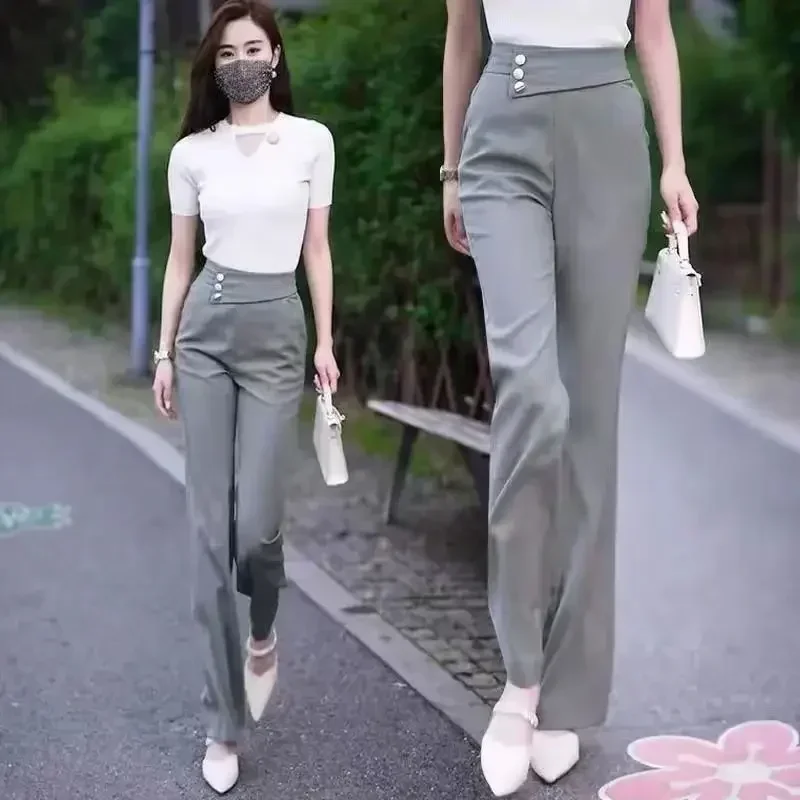 Slacks Female Trousers Solid Long Women's Pants Korean Fashion High Quality Harajuku Comfortable Stretch New In Aesthetic Xxl G - Image 8