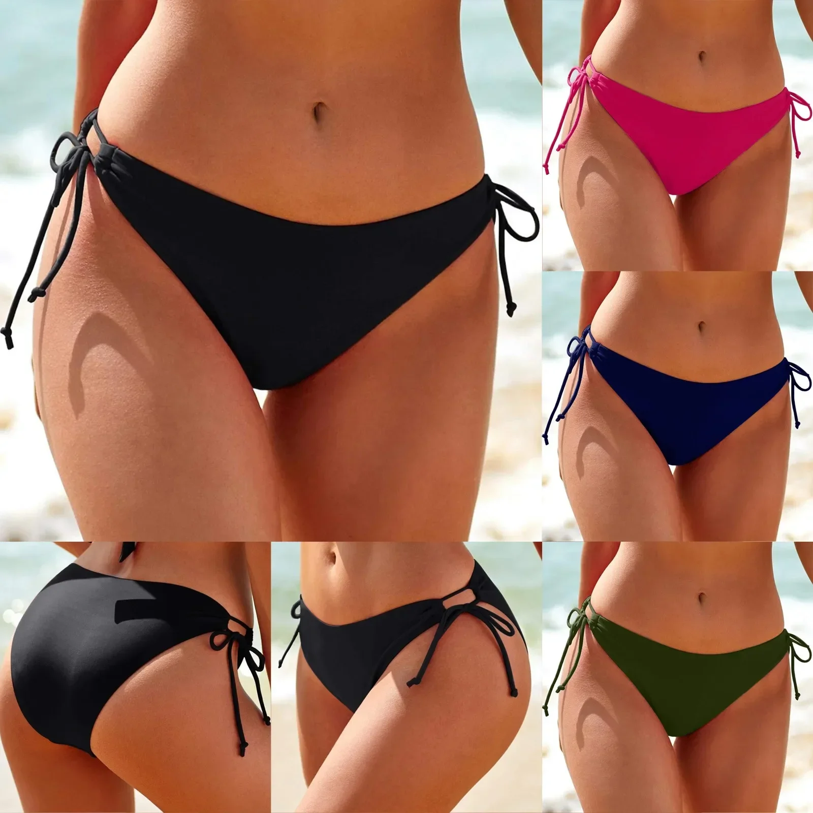 Women'S Swimming Bottoms High Waist Vintage Basic Style Full Coverage Bikini Split Swimsuit Briefs Swimming Trunk Biquinis - Image 5