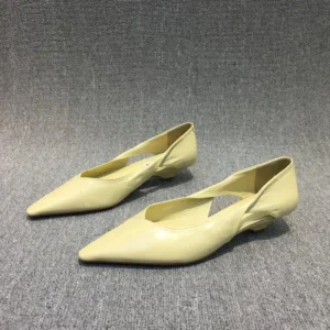 Shoes for Woman Comfortable Women's Summer Footwear Moccasins Blue Low Heel Elegant Pointed Toe High Quality Popular Heels
