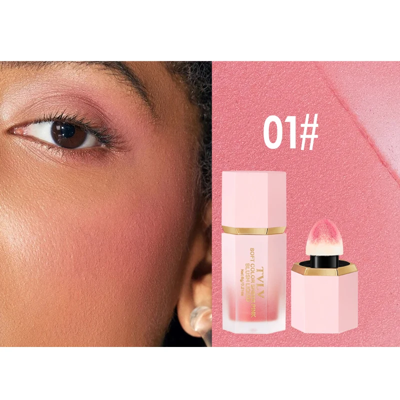 TVLV 4 Colour Matte Liquid BlushEasy to apply long lasting waterproof blush sponge brush head - Image 9