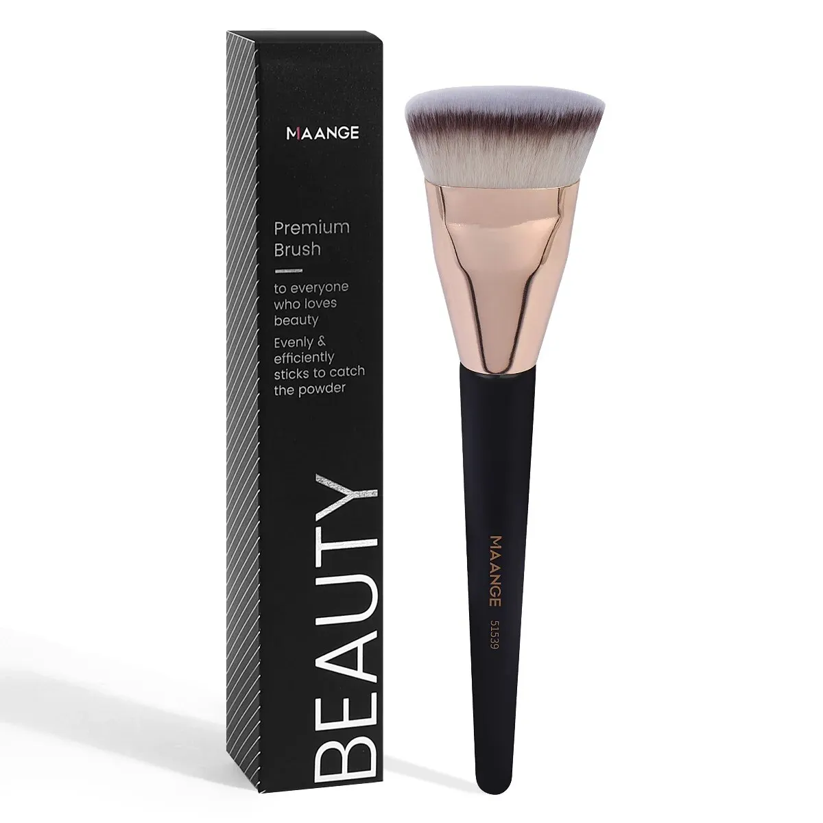 MAANGE Single Flat Round Tube Flat Head Foundation Brush With Box Powder Blush Concealer Makeup Brush Skin-friendly Makeup Tool - Image 7