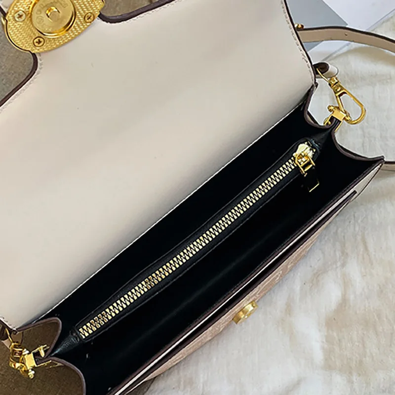 Women Bags Elegant Underarm Bag Letter Print Single Shoulder Crossbody Bag PU Leather Small Messenger Bag Flip Women's Handbags - Image 6