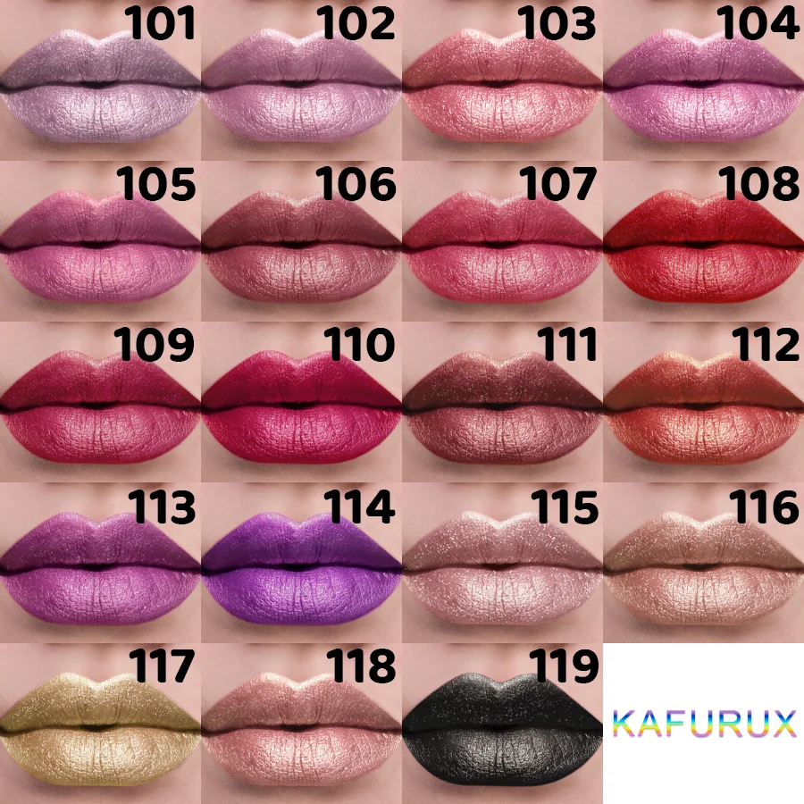 21Colors Bold & Intense Glitter Shiny Metallic Lipstick Pearlescent Lip Tint,Long Lasting Lip Senior Matte Lip Makeup Gifts for - Image 3