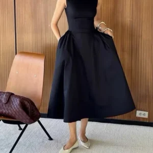 Women's one-shoulder slim dress sleeveless backless slim casual dress