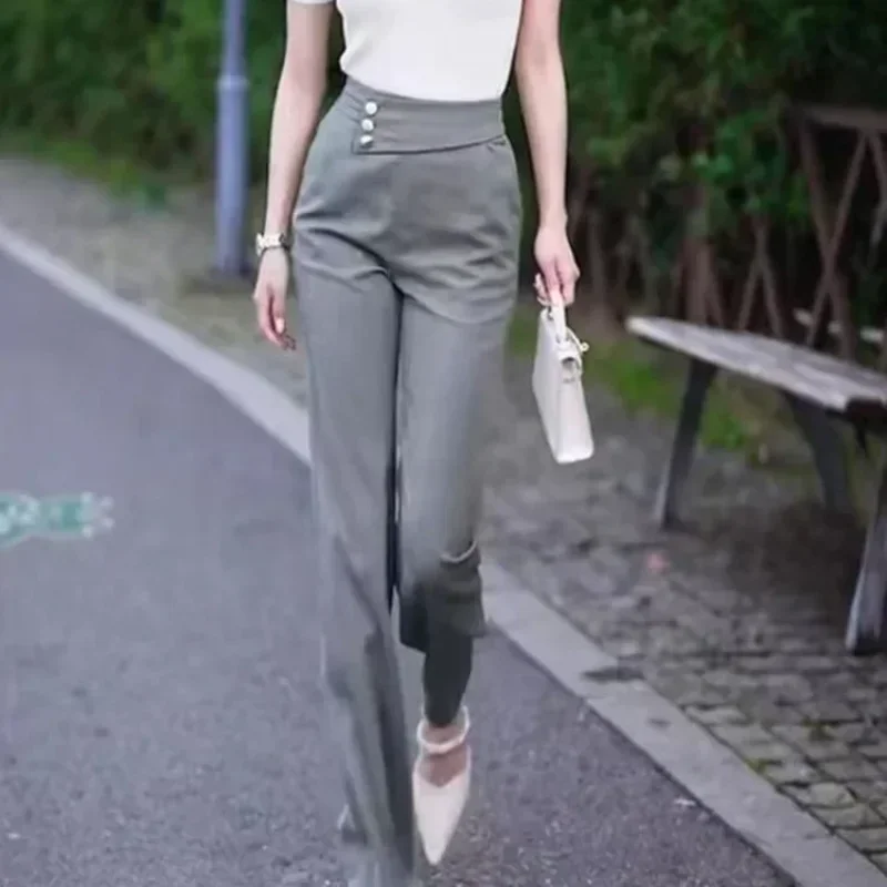 Slacks Female Trousers Solid Long Women's Pants Korean Fashion High Quality Harajuku Comfortable Stretch New In Aesthetic Xxl G - Image 4
