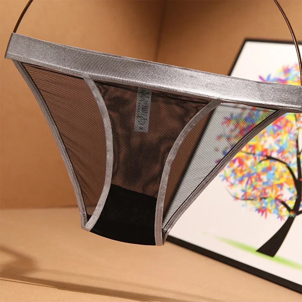 Women's Underwear see Through Seamless Panties Wide Brimmed Mesh Sheer Sexy Lace Ladies Light Girls Low Waist Briefs - Image 4