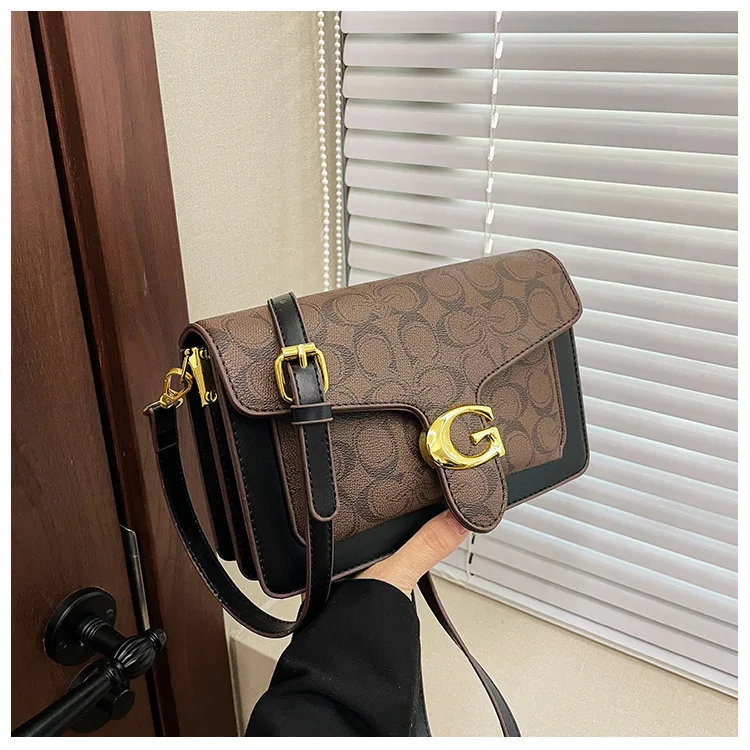 Women Bags Elegant Underarm Bag Letter Print Single Shoulder Crossbody Bag PU Leather Small Messenger Bag Flip Women's Handbags - Image 7