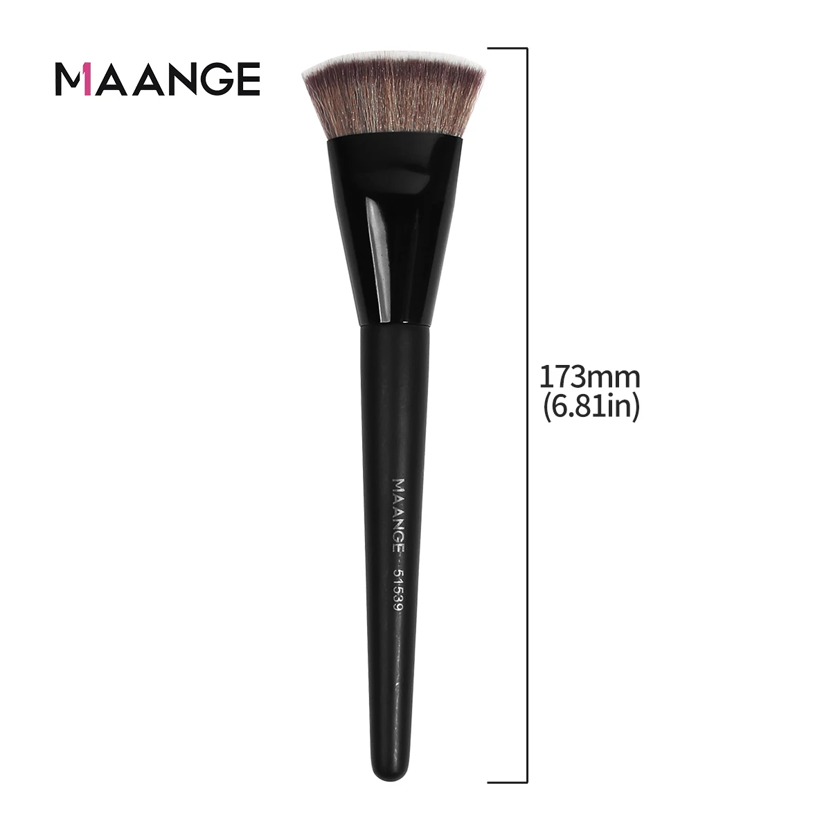 MAANGE Single Flat Round Tube Flat Head Foundation Brush With Box Powder Blush Concealer Makeup Brush Skin-friendly Makeup Tool - Image 6