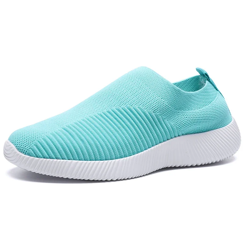 Knitted Sneakers for Women 2024 Autumn Slip on Breathable Mesh Casual Shoes Woman Flat Heels Plus Size Loafers Zapatos Mujer - Image 8
