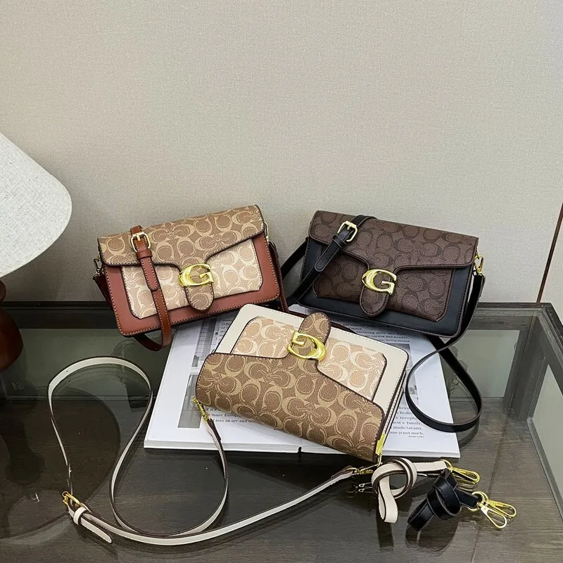 Women Bags Elegant Underarm Bag Letter Print Single Shoulder Crossbody Bag PU Leather Small Messenger Bag Flip Women's Handbags - Image 2