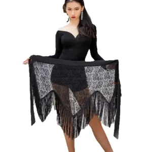 Women's Latin Dance Bottoms Lace-up Skirt Hip Towel Fringed Skirt Lace Hip-wrapped Dance  Irregular Skirt Dancing Dress 2025
