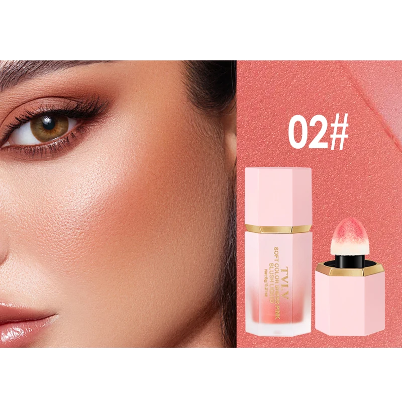 TVLV 4 Colour Matte Liquid BlushEasy to apply long lasting waterproof blush sponge brush head - Image 10