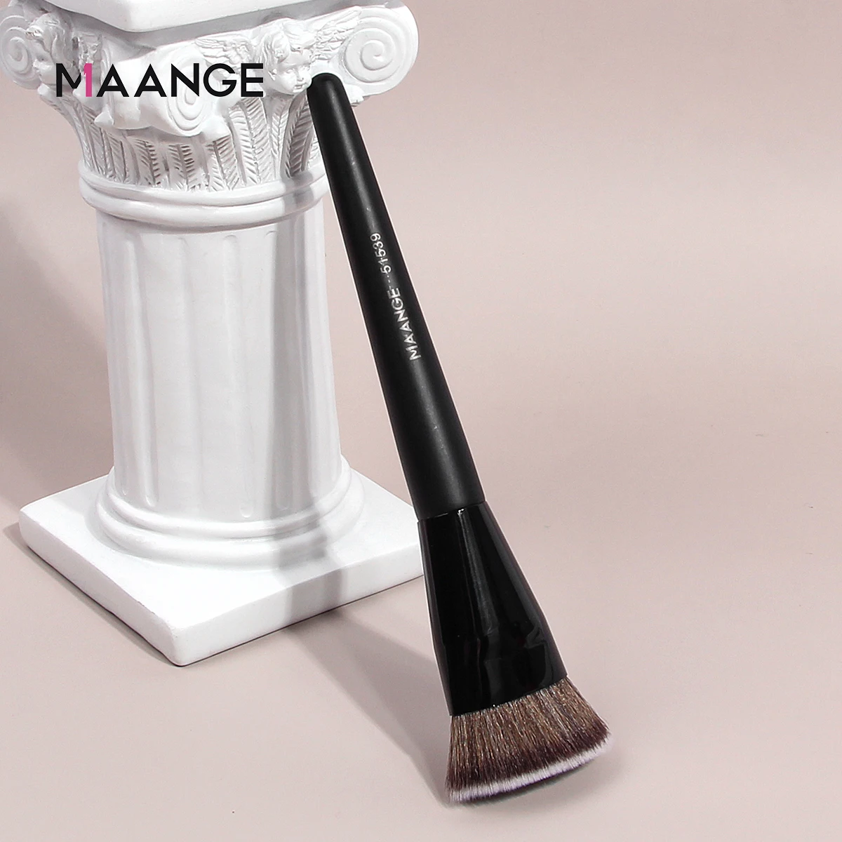 MAANGE Single Flat Round Tube Flat Head Foundation Brush With Box Powder Blush Concealer Makeup Brush Skin-friendly Makeup Tool - Image 2
