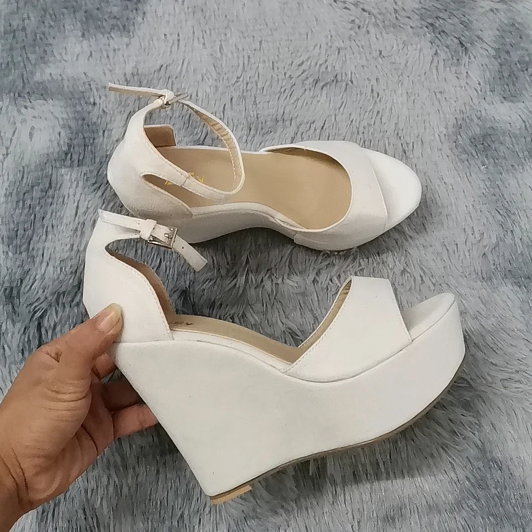 Women Summer Shoes 2025 Sexy Open Toe Ankle Strap Platform High Heels Wedge Sandals Party Wedding Dress Ladies Shoes 195-11VE - Image 2