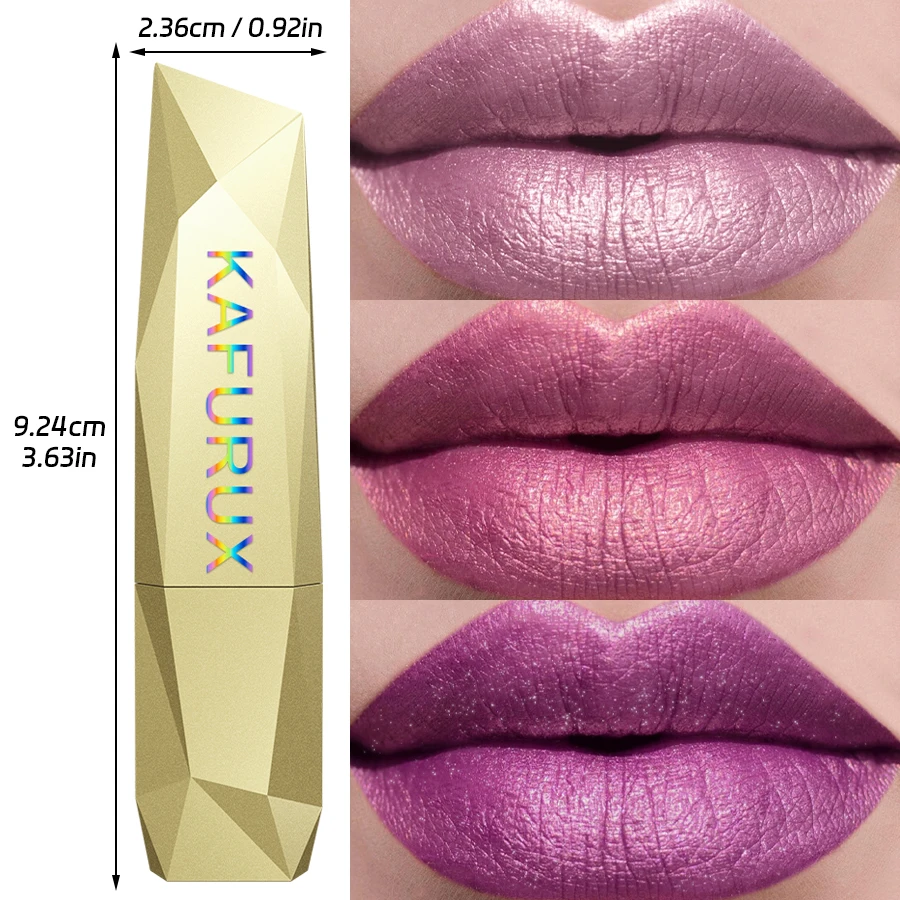 21Colors Bold & Intense Glitter Shiny Metallic Lipstick Pearlescent Lip Tint,Long Lasting Lip Senior Matte Lip Makeup Gifts for - Image 5