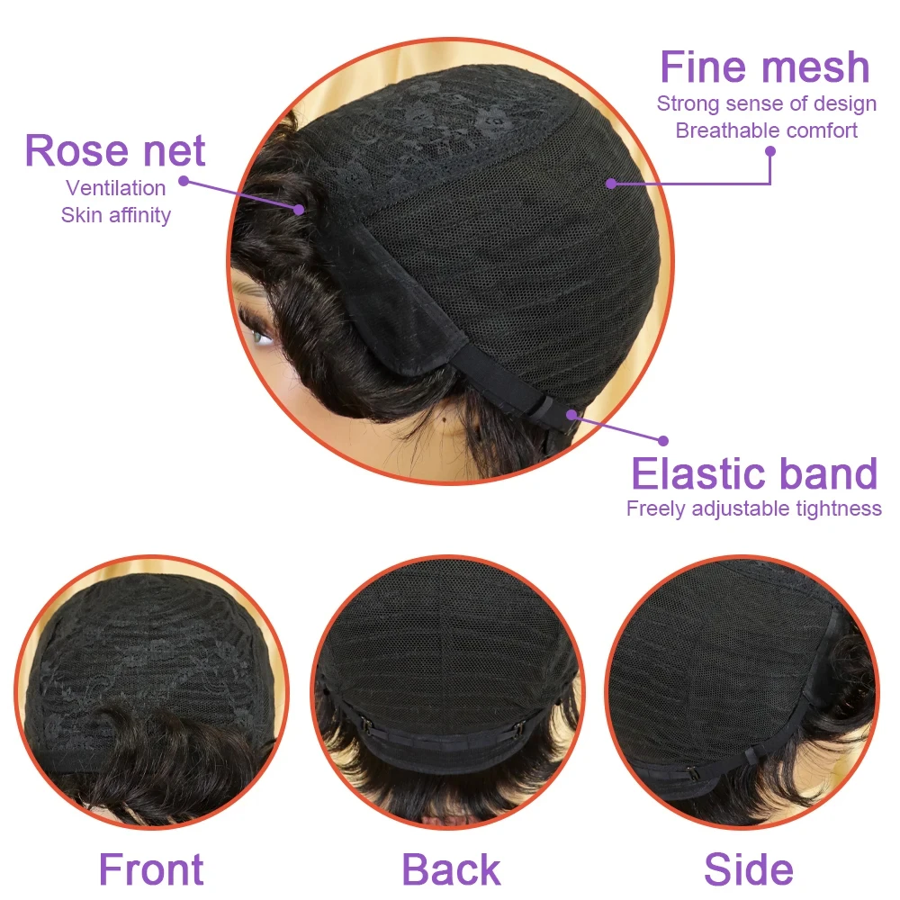Curly Human Hair Short Wigs for Women Pixie Cut Water Wave Human Hair Wigs for Black Women Machine Made Brazilian Hair Wig sale - Image 6