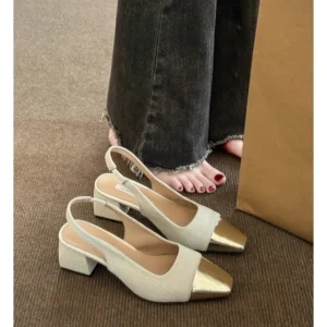 Women's 2025 new model Dress sandal Mid Heel comfort Sandals Fashion Women's Shoes Pointed simple Princess Shoes Mujer Zapatos