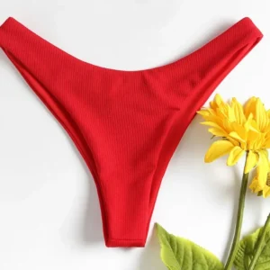 Bikini Bottoms Women's 2025 New Swimsuit Low Waisted Bottom Solid Brown Swimwear Thong Beachwear Brazilian Bathing Suit Summer