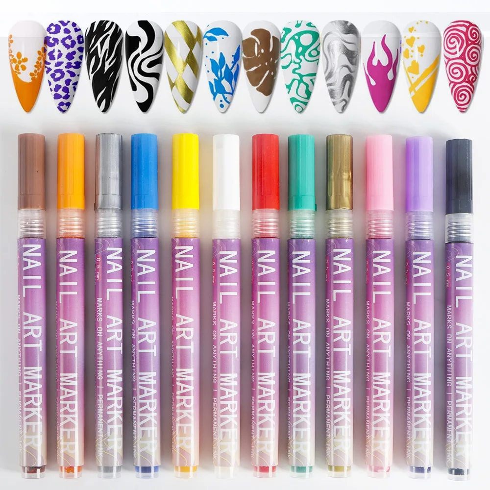 Nail Art Graffiti Pen Nail Acrylic Paint Pen Waterproof Painting Lines Pencil DIY Drawing Abstract Design Nail Accessories - Image 2