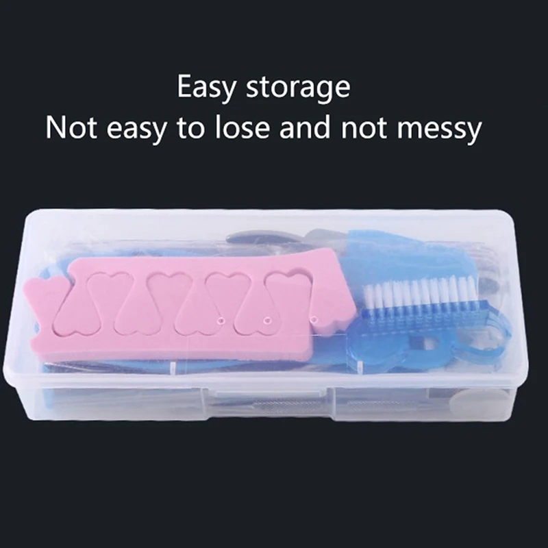 Nail Art Storage Box Nail Accessories Organizer Cuboid Plastic Container Packaging Case for Nail Brush File Manicure Tools - Image 3