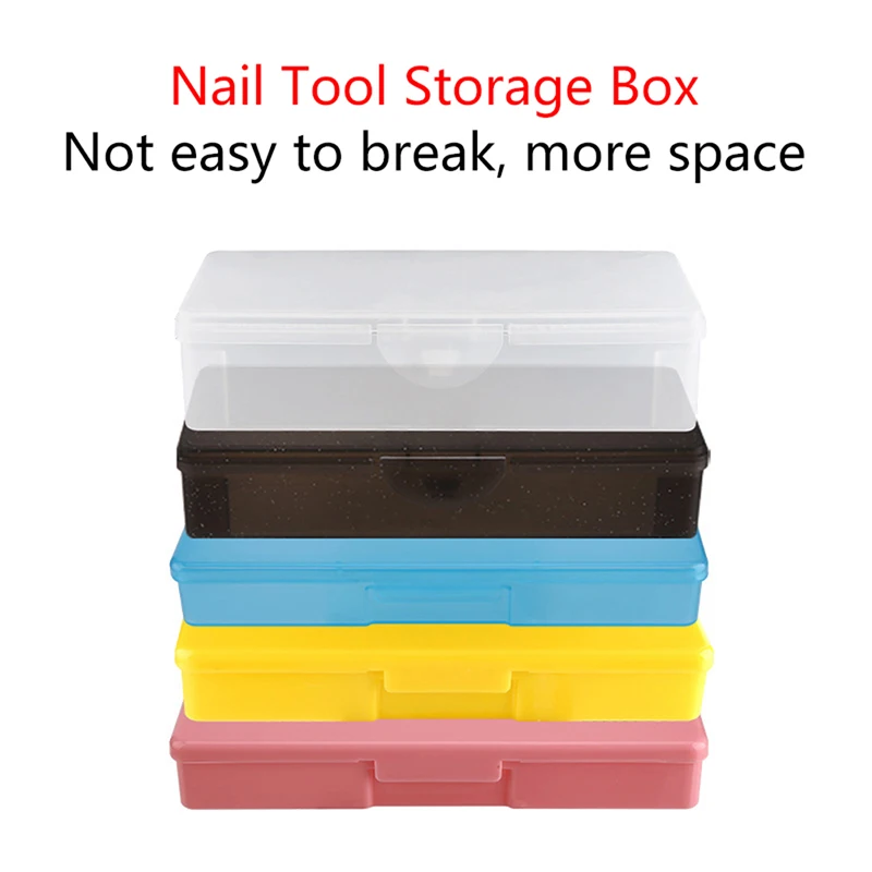 Nail Art Storage Box Nail Accessories Organizer Cuboid Plastic Container Packaging Case for Nail Brush File Manicure Tools - Image 6