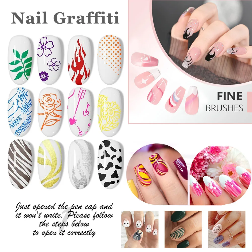 Nail Art Graffiti Pen Nail Acrylic Paint Pen Waterproof Painting Lines Pencil DIY Drawing Abstract Design Nail Accessories - Image 5