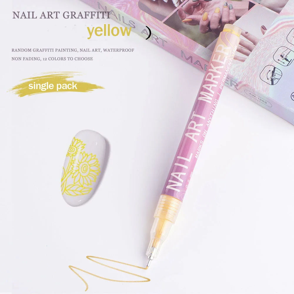 Nail Art Graffiti Pen Nail Acrylic Paint Pen Waterproof Painting Lines Pencil DIY Drawing Abstract Design Nail Accessories - Image 16