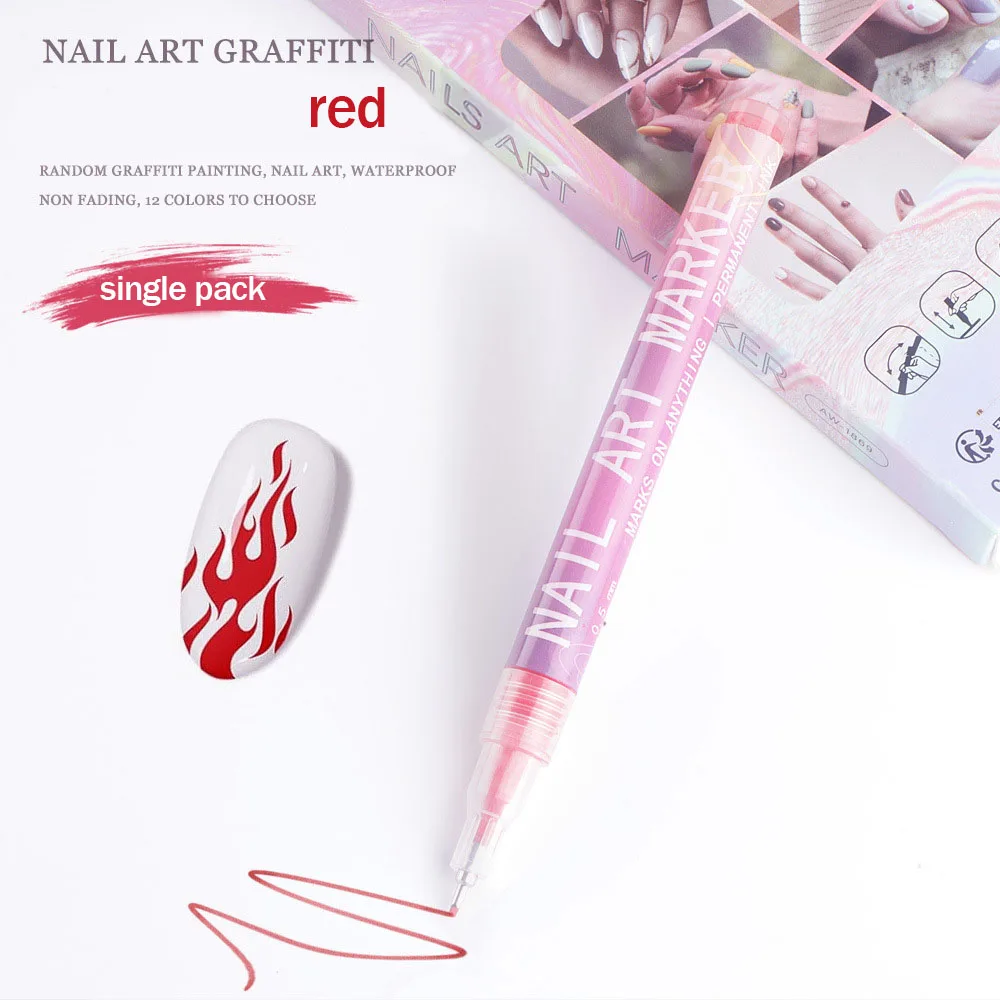Nail Art Graffiti Pen Nail Acrylic Paint Pen Waterproof Painting Lines Pencil DIY Drawing Abstract Design Nail Accessories - Image 9